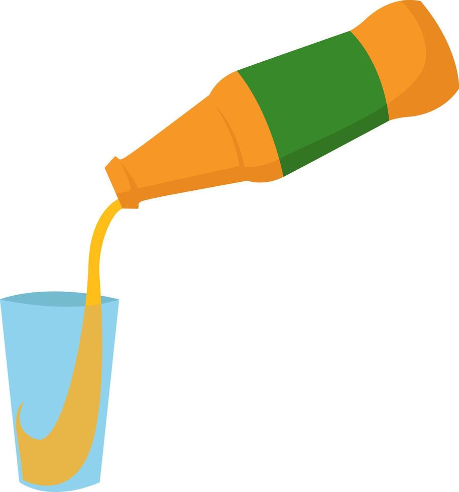 Juice in glass, illustration, vector on white background.