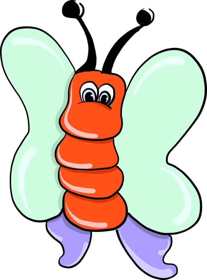 Red butterfly, illustration, vector on white background