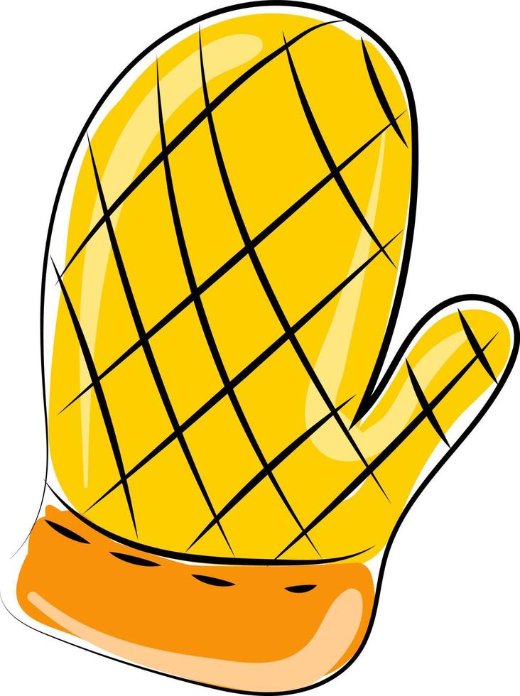 Yellow kitchen glove, illustration, vector on white background.