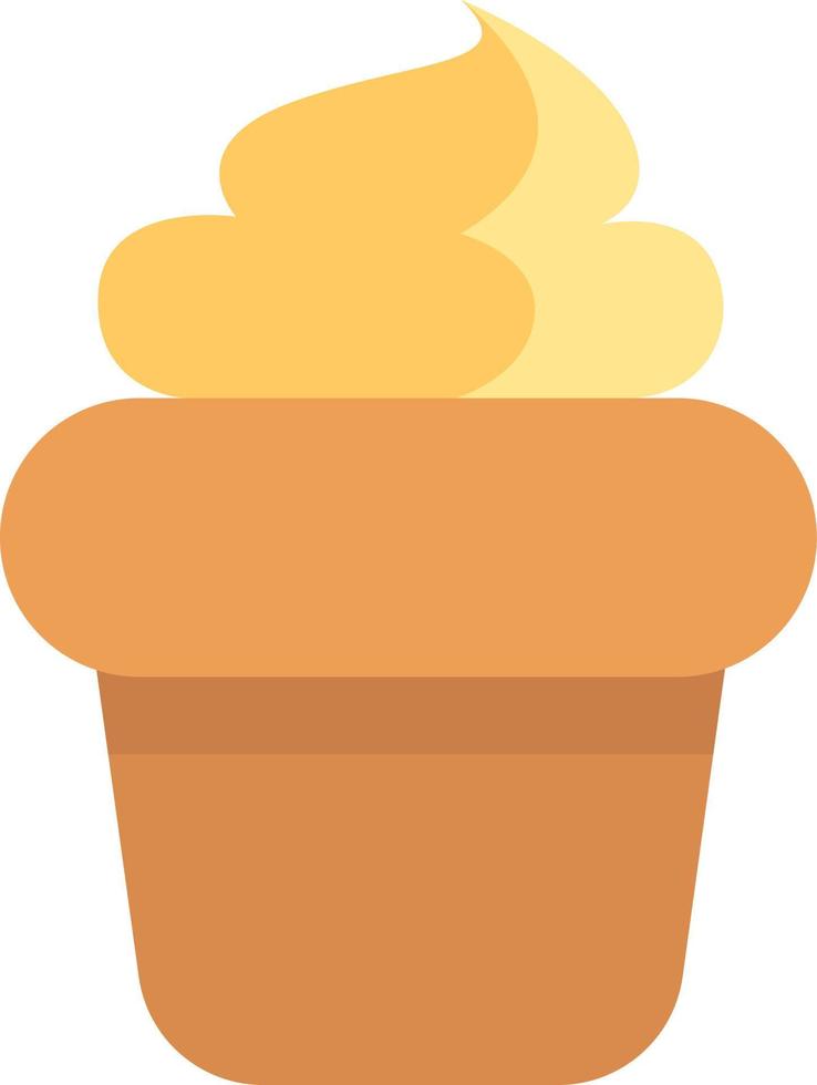 Vanilla cupcake, icon illustration, vector on white background