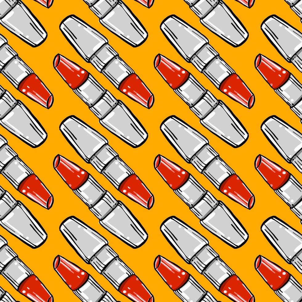 Red lipstick pattern, illustration, vector on white background.