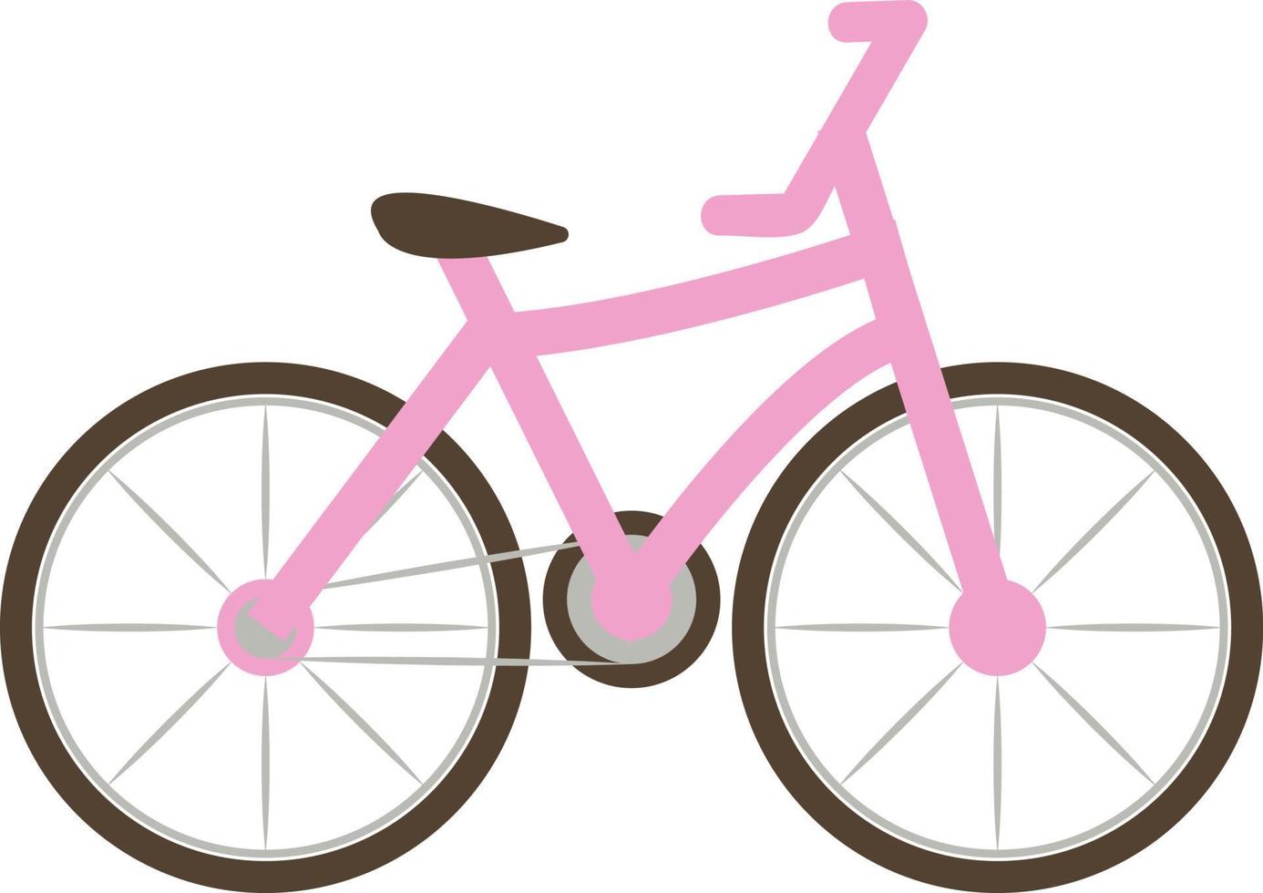 Pink bike, illustration, vector on white background.