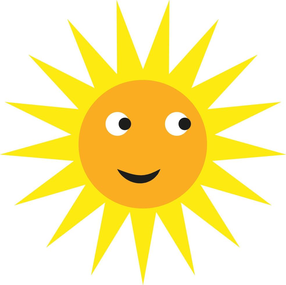 Summer sun, illustration, vector on a white background.