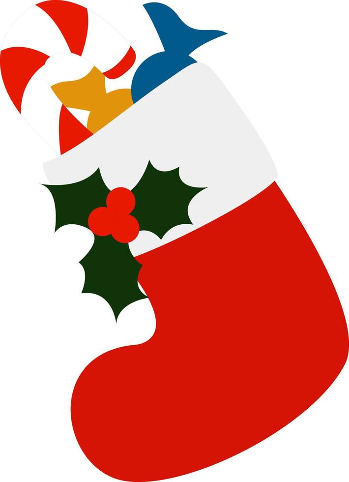 Christmas socks, illustration, vector on white background.