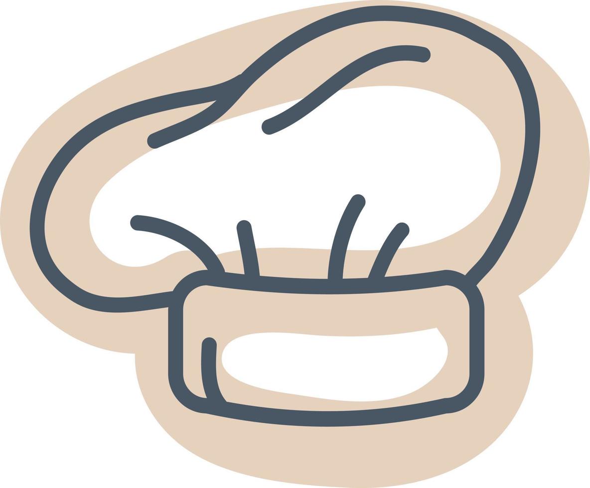 Chefs hat, illustration, vector on a white background.