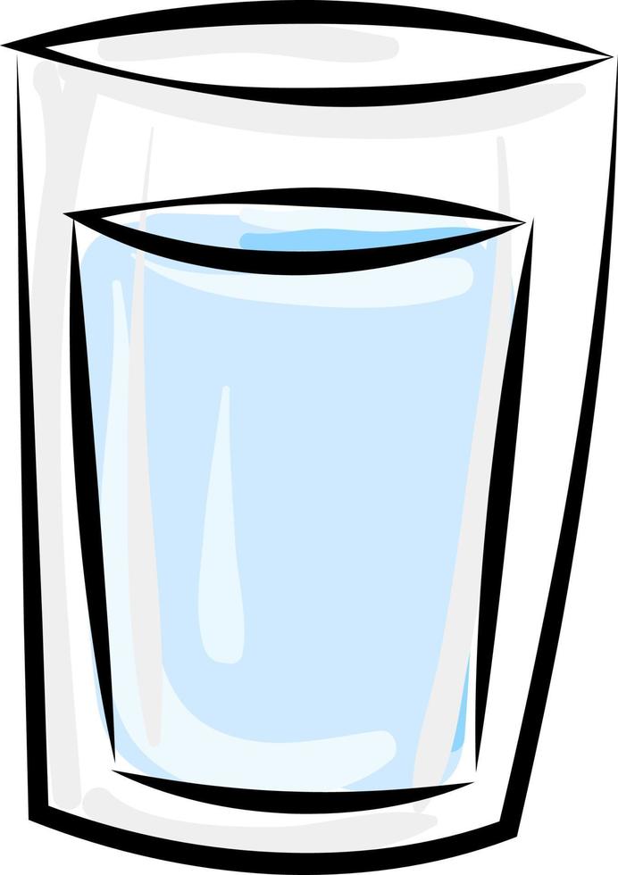 Cup with milk, illustration, vector on white background.