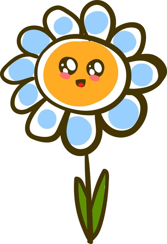 Cute daisy, illustration, vector on white background.