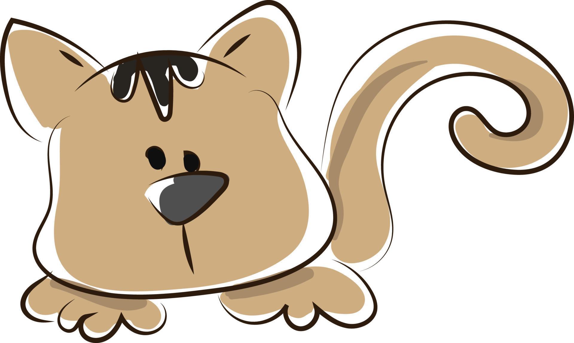 Brown cat, illustration, vector on white background. 13722751 Vector