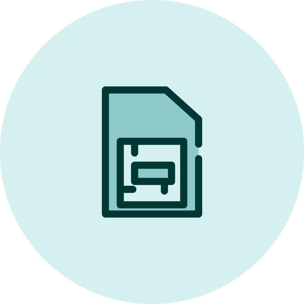 Sim card icon, illustration, vector on a white background.