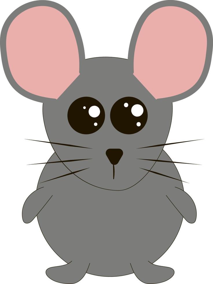 Little cute mouse, illustration, vector on white background.