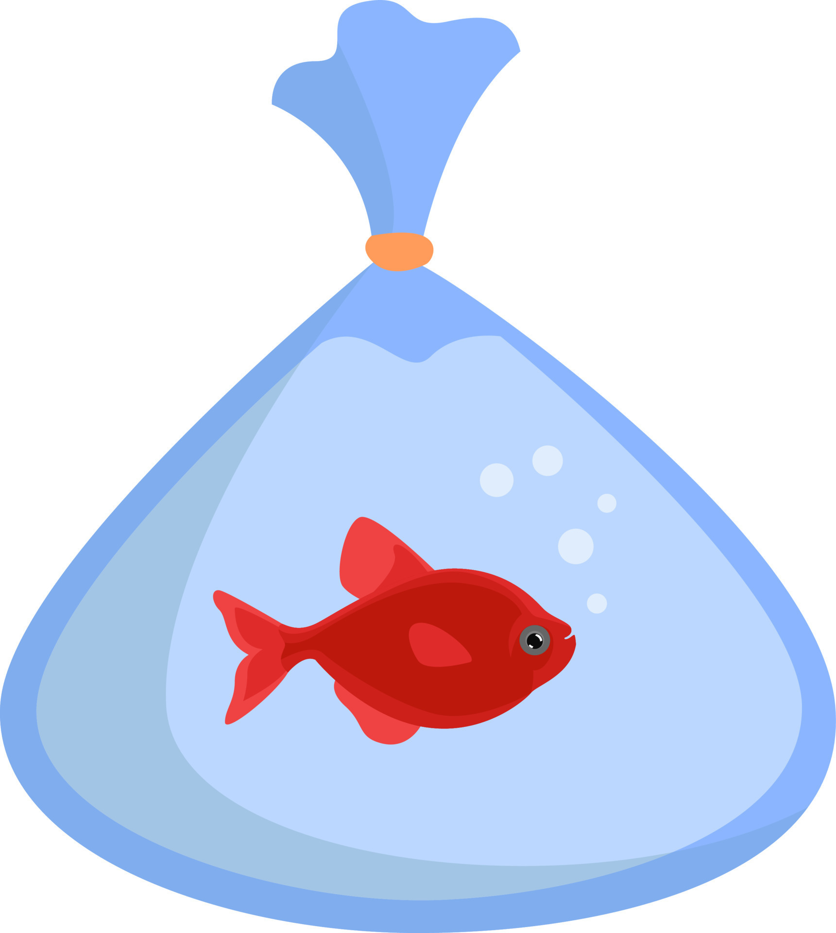 Fish in a bag, illustration, vector on white background. 13722857