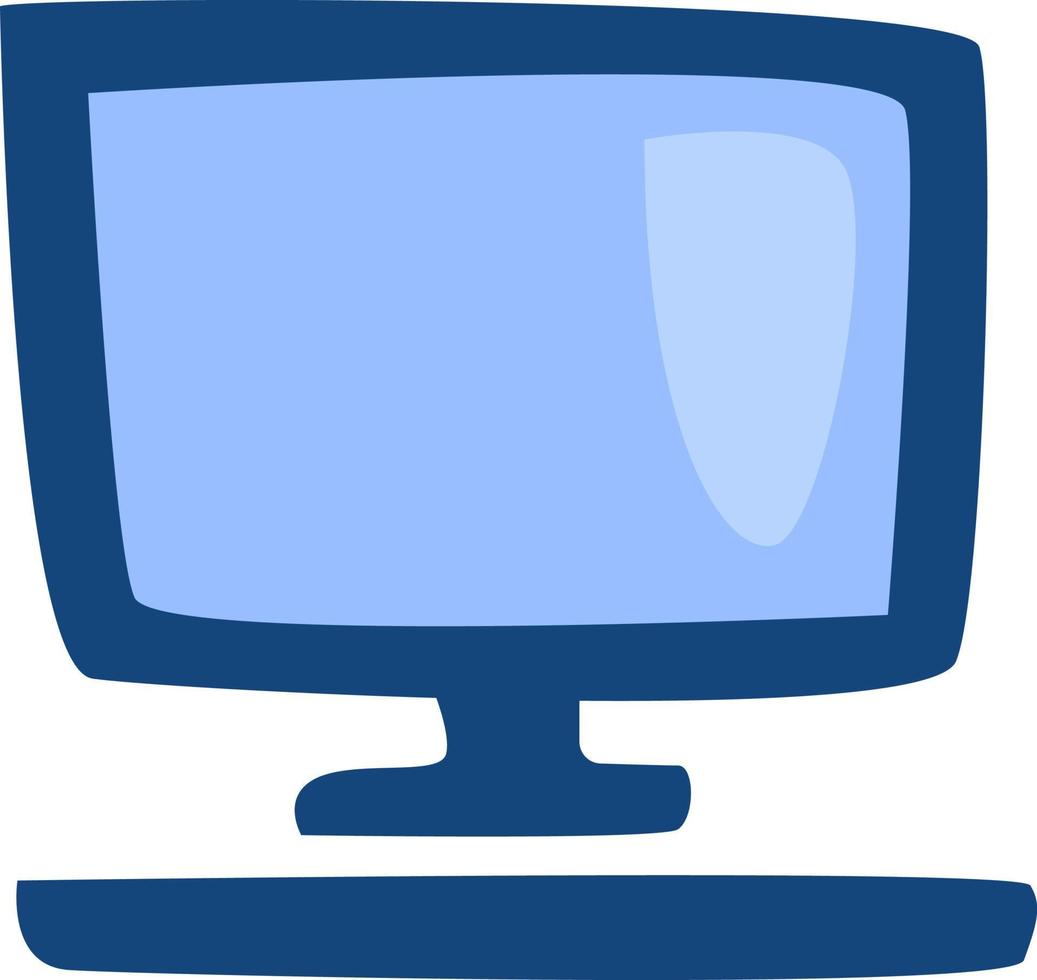 Blue computer hobby, illustration, vector, on a white background. vector