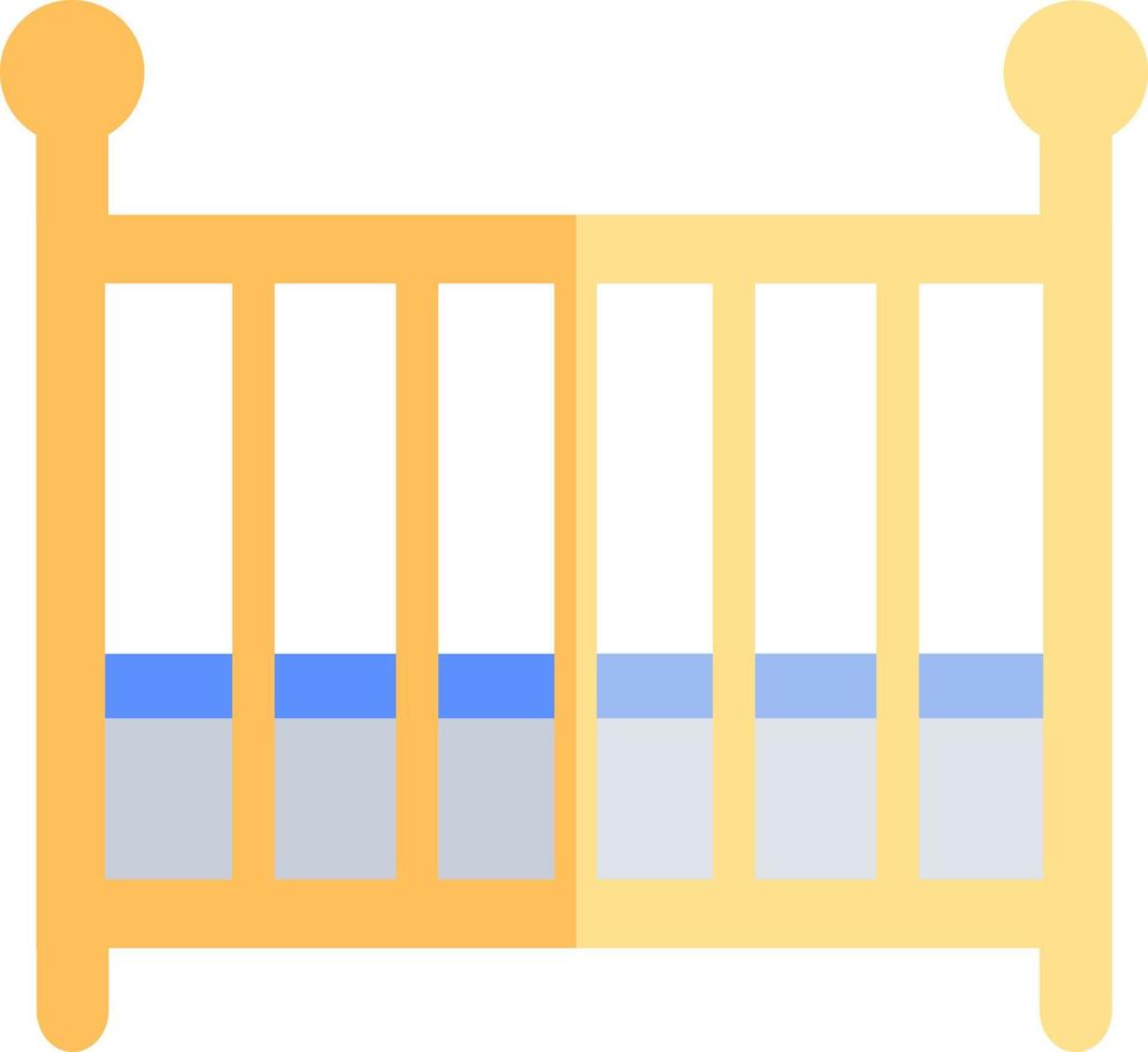 Baby crib, illustration, vector on white background.