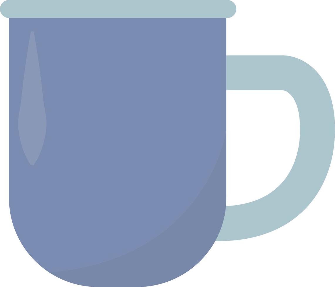 Blue cup, illustration, vector on white background.