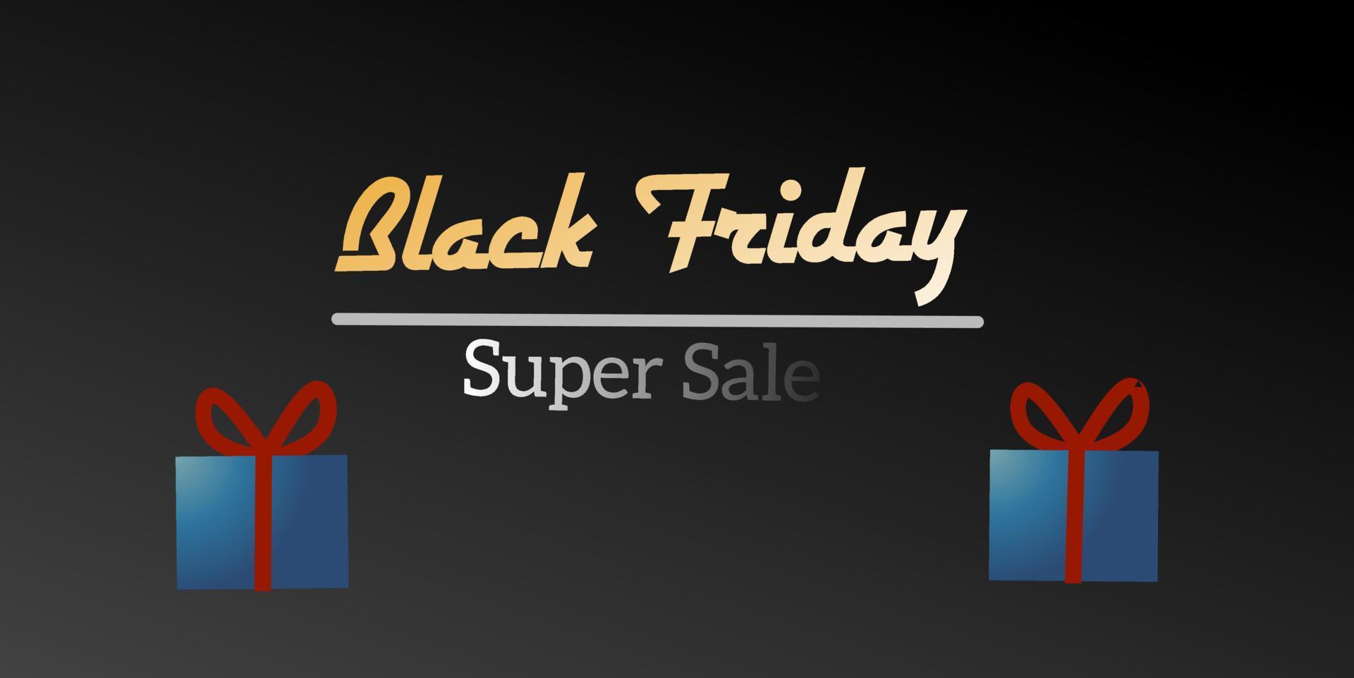 super sale black friday banner with blue city black friday black background vector illustration