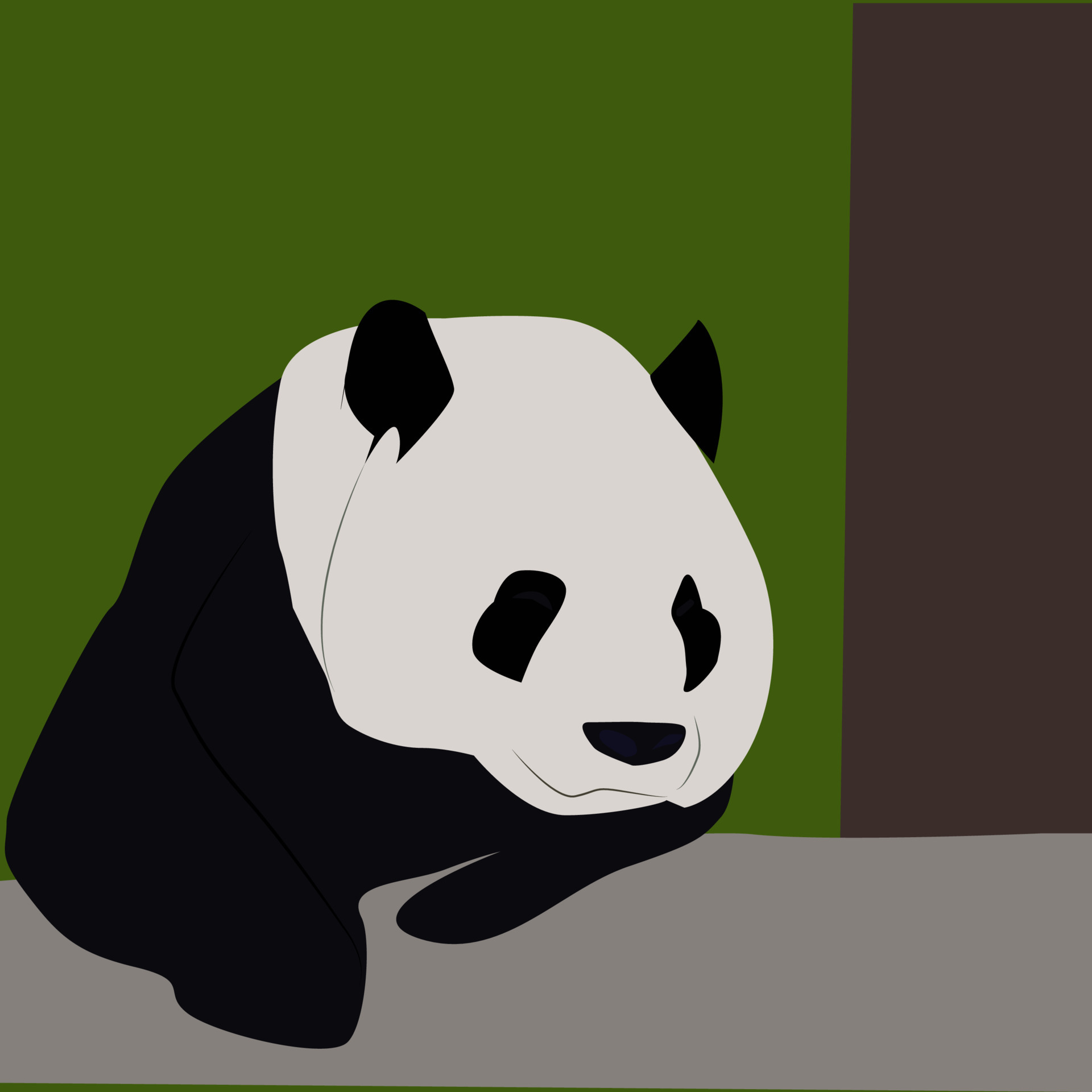 Panda in the woods, illustration, vector on white background. 13723026  Vector Art at Vecteezy