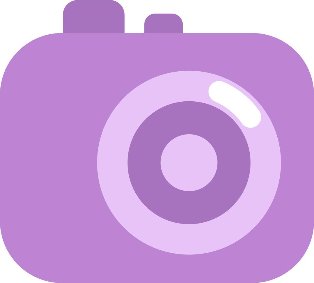 Purple camera, illustration, on a white background. vector