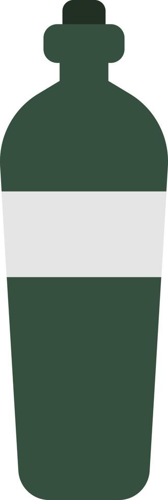 Green tequila bottle, illustration, on a white background. vector