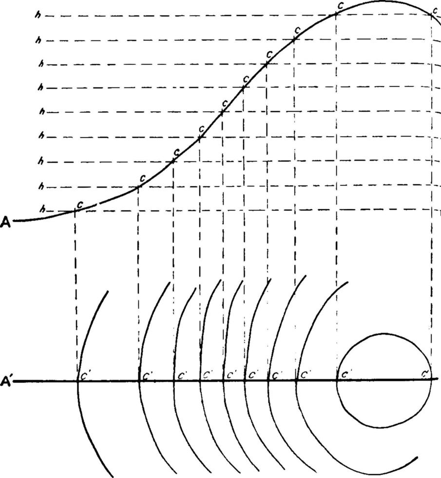 Profile to Contours, vintage illustration vector