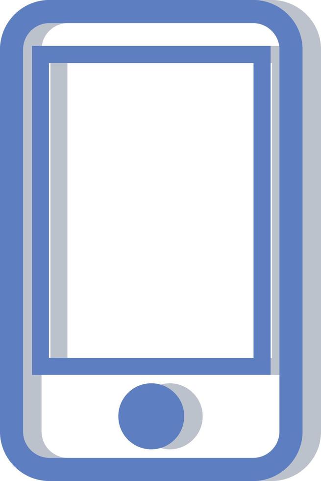 teléfono azul, ilustración, vector sobre fondo blanco