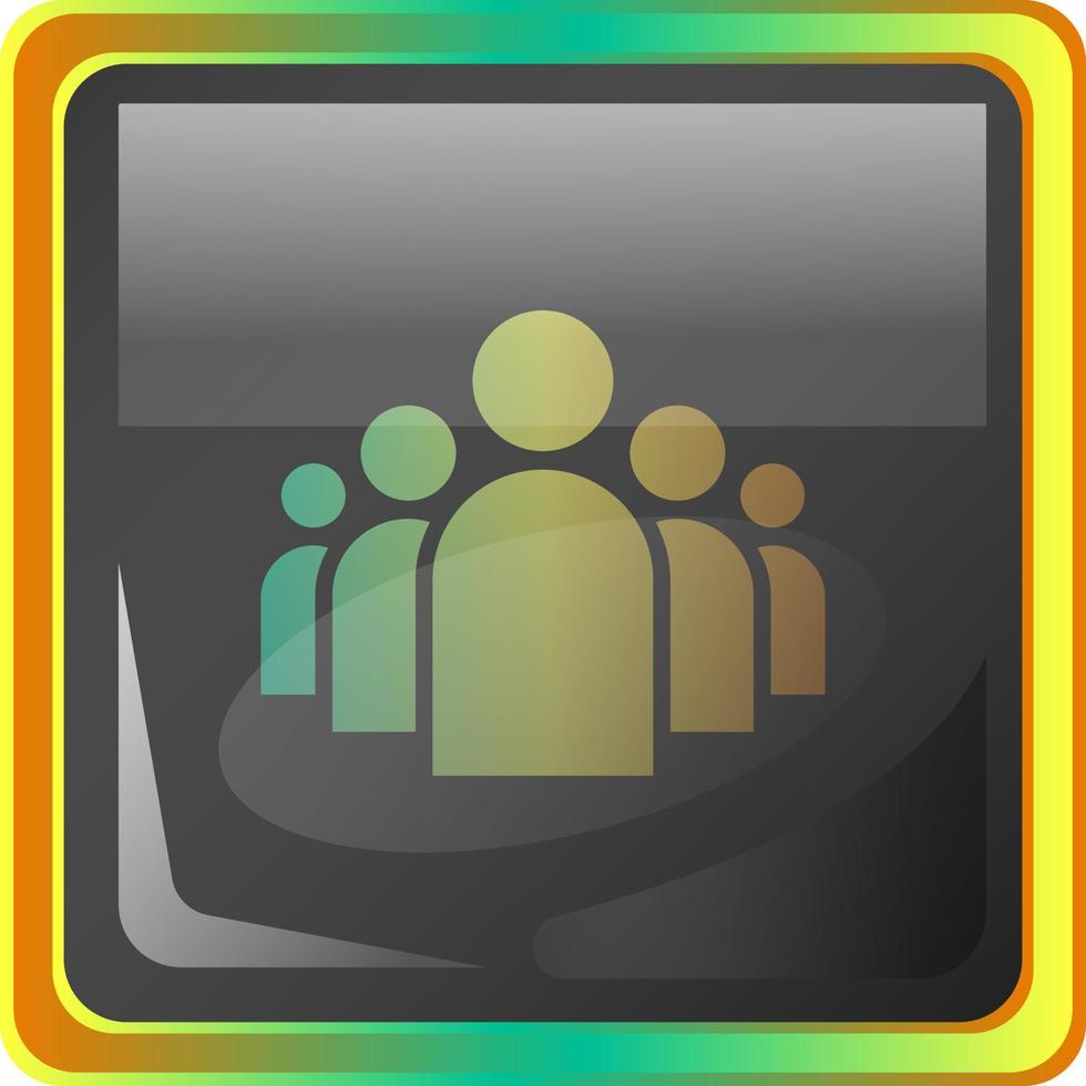 Groupchat grey square vector icon illustration with yellow and green details on white background