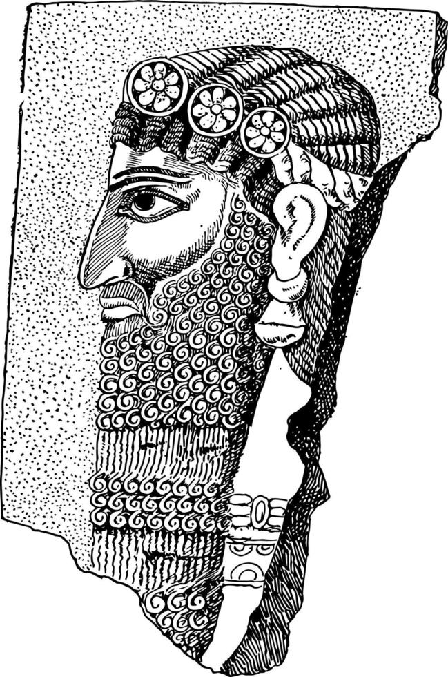 An Assyrian vintage illustration. vector