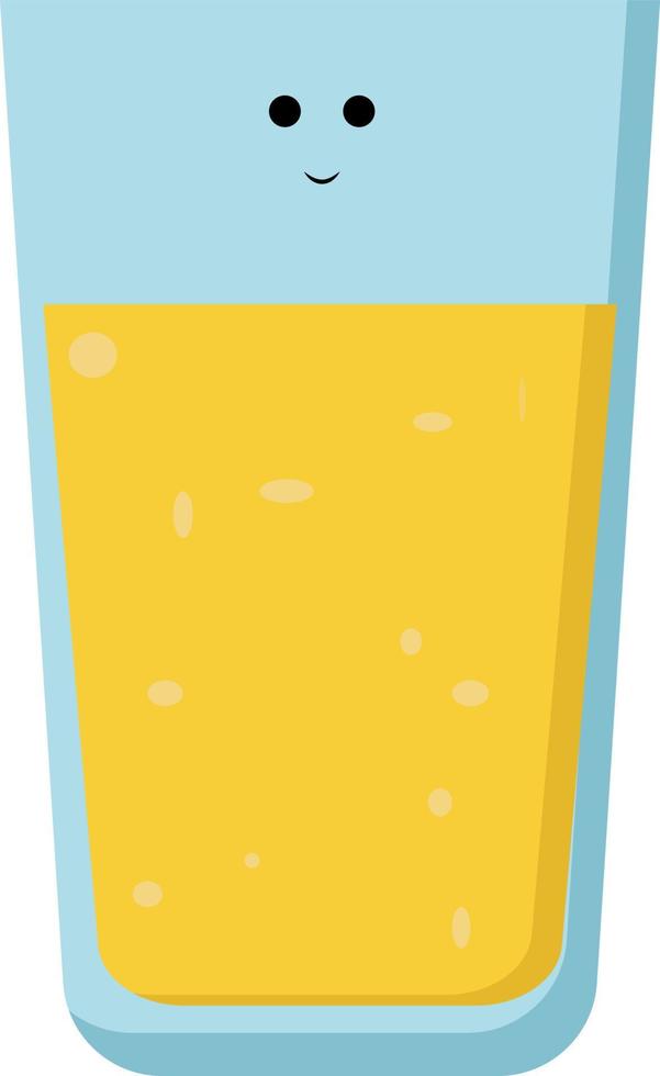 Glass of juice, illustration, vector on white background.