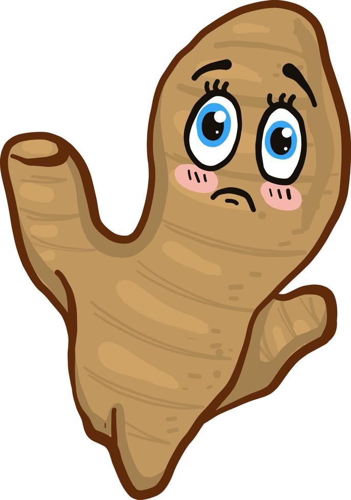 Scared ginger , illustration, vector on white background