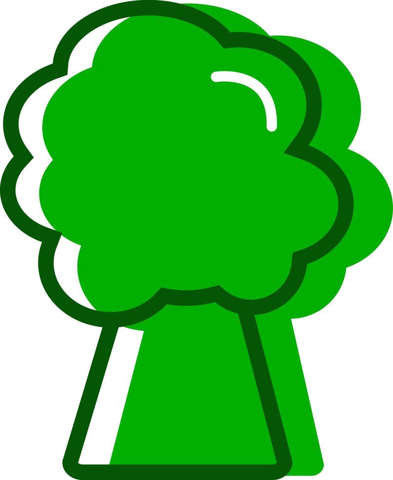 Green tree, icon illustration, vector on white background