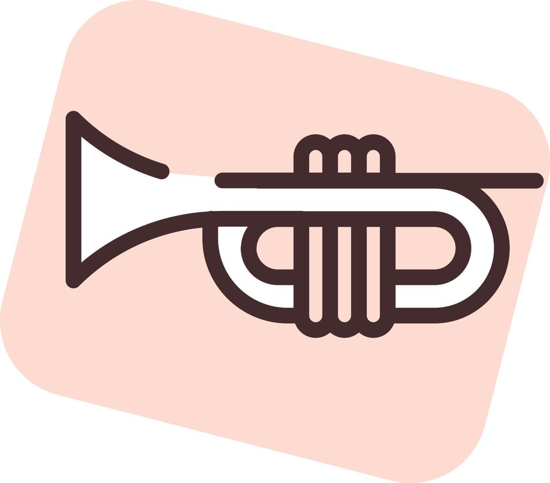 Trumpet music, illustration, vector on a white background.