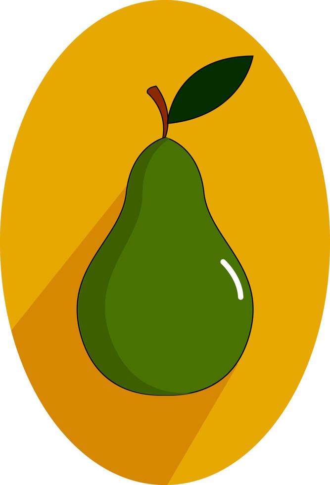 Green pear, illustration, vector on white background