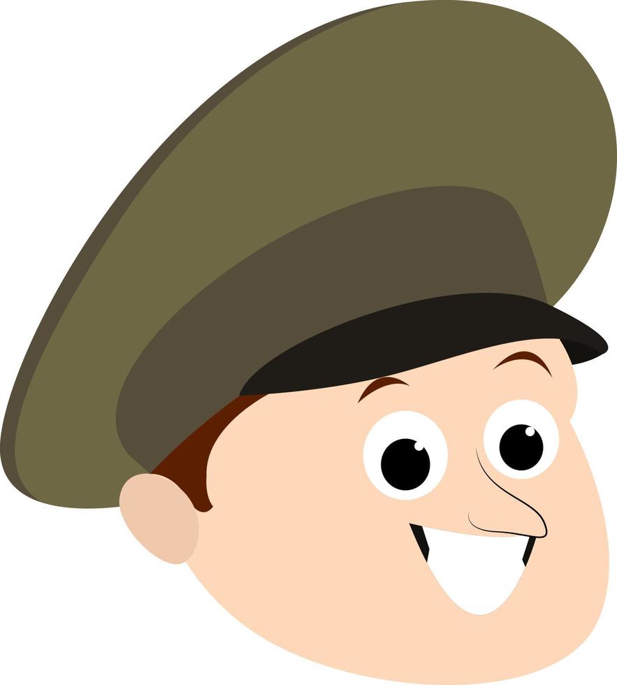 Officer cap, illustration, vector on white background.