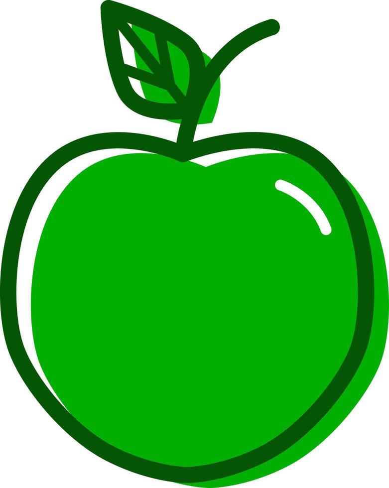 manzana verde, icono de ilustración, vector sobre fondo blanco