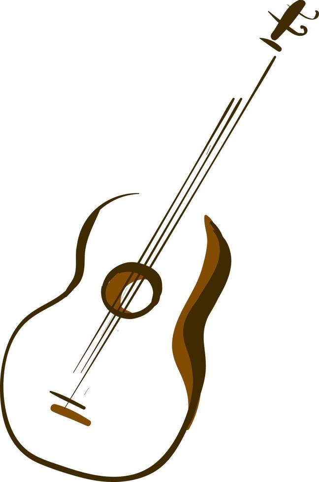 una silueta de guitarra, vector o ilustración de color.