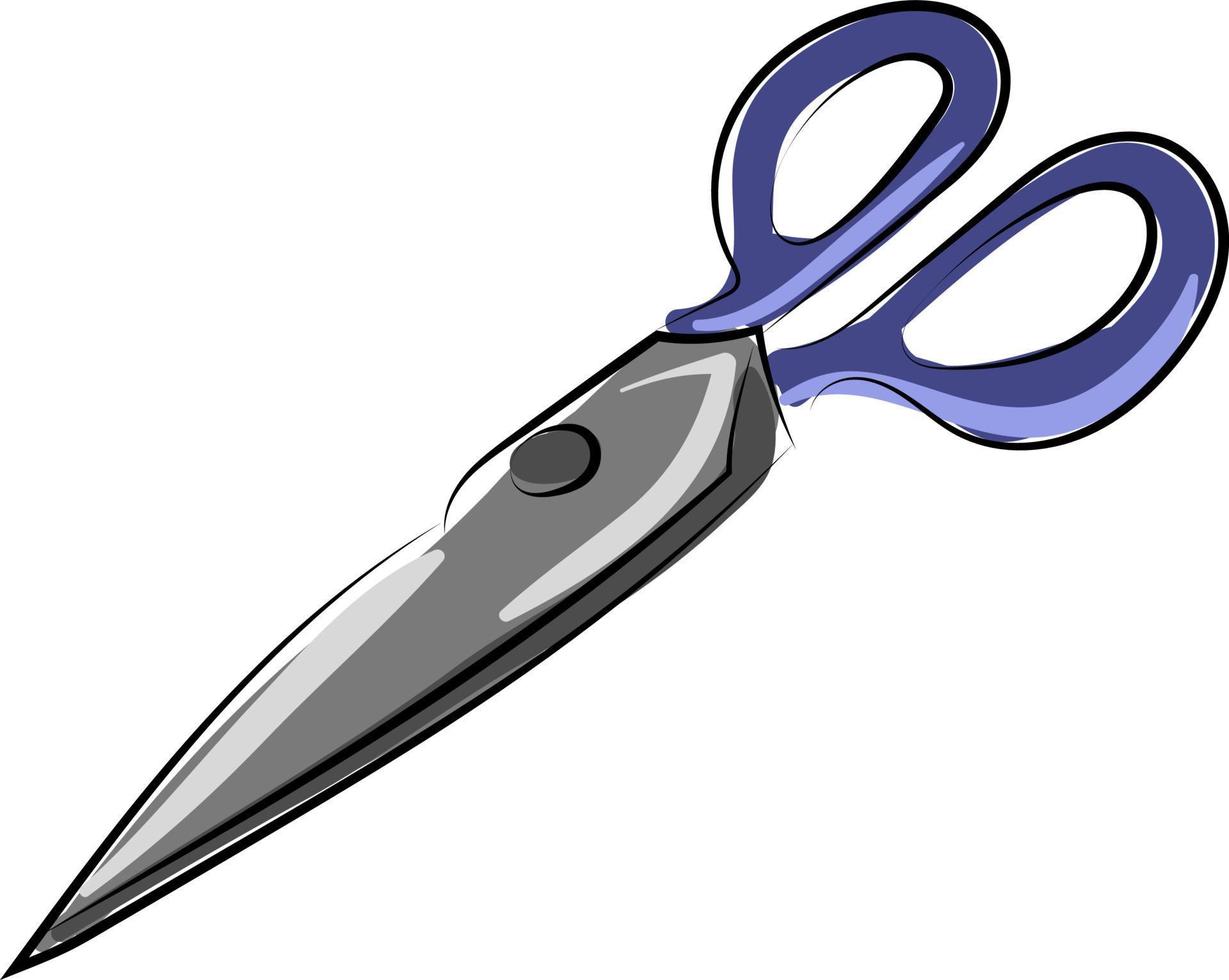 Big scissors, illustration, vector on white background.