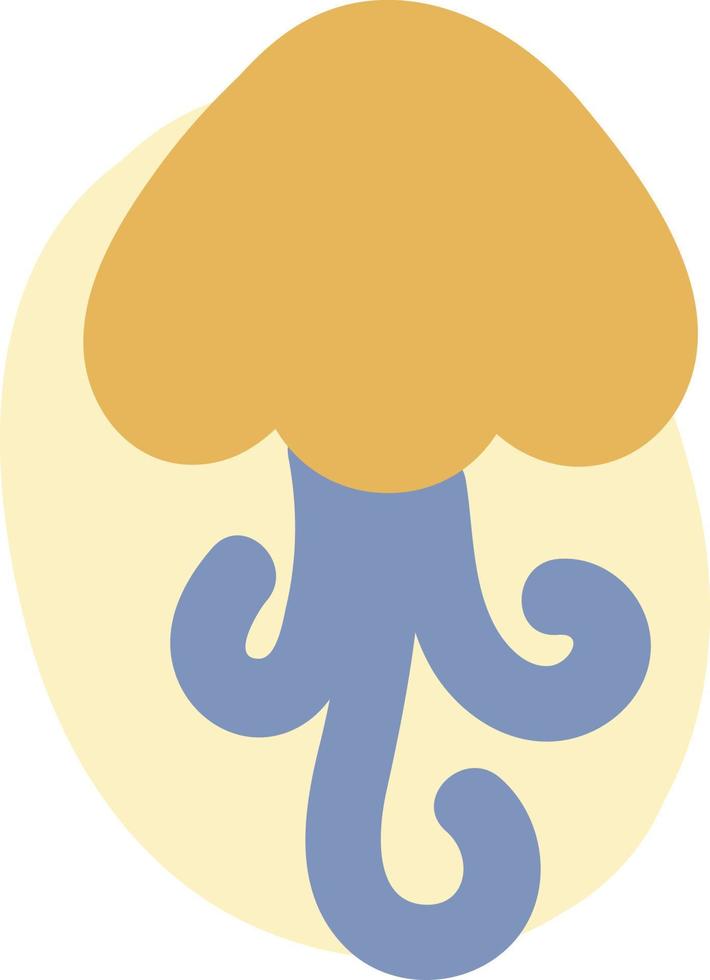 Cute orange jellyfish, illustration, on a white background. vector