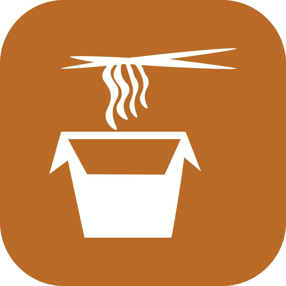 Korean spaghetti, icon illustration, vector on white background