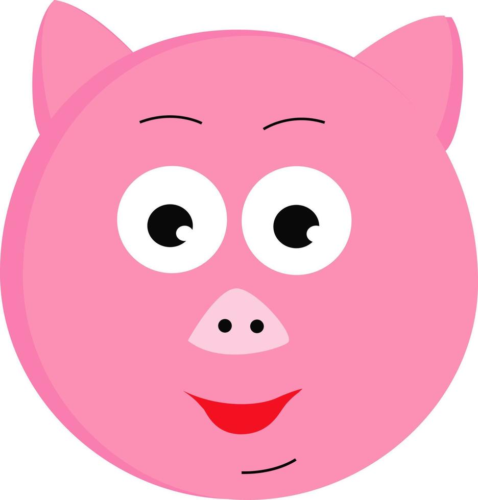 Pigs head, illustration, vector on white background.