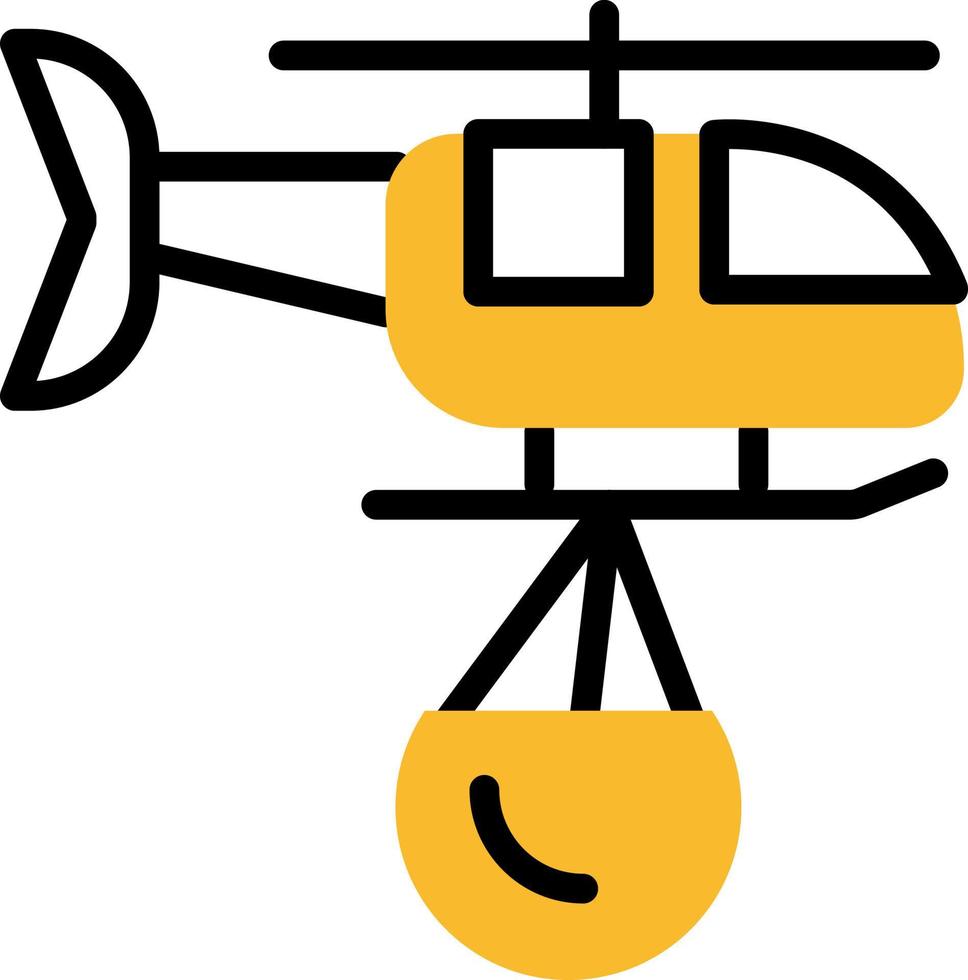 Firefighter helicopter , illustration, vector on a white background.