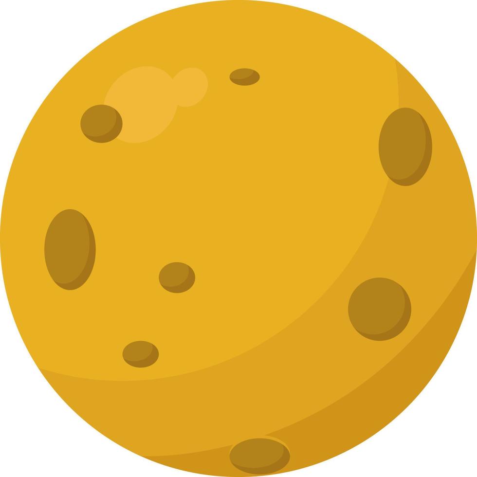 luna amarilla, ilustración, vector sobre fondo blanco