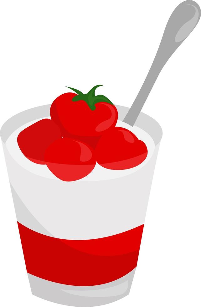 Strawberry jelly, illustration, vector on white background