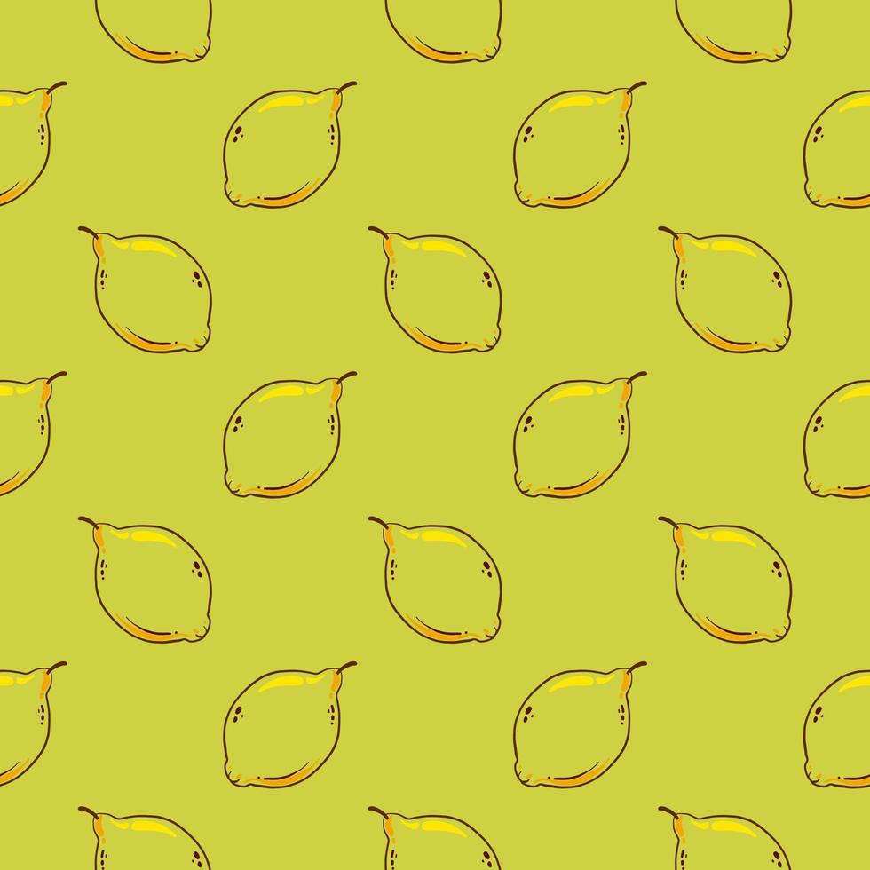Little transparent lemons ,seamless pattern on yellow background. vector