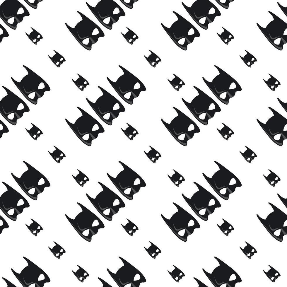 Batman mask pattern, illustration, vector on white background.