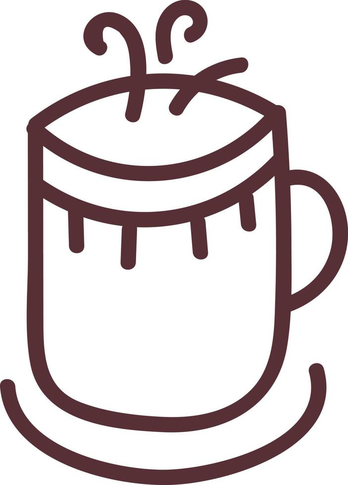 Hot coffee in a tall cup, illustration, vector on white background.