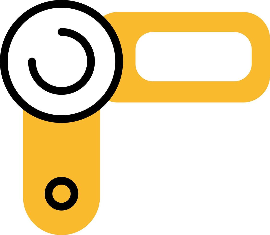 Video camera, illustration, vector on a white background.