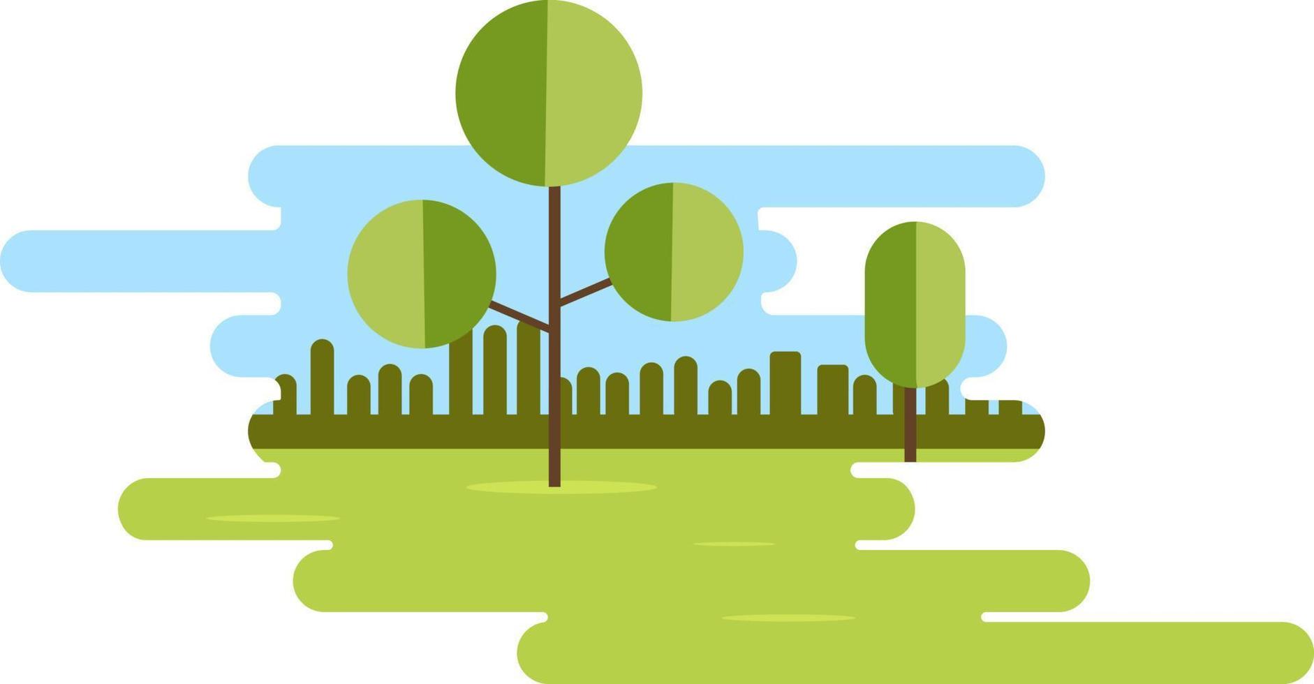 Green landscape ,illustration, vector on white background.