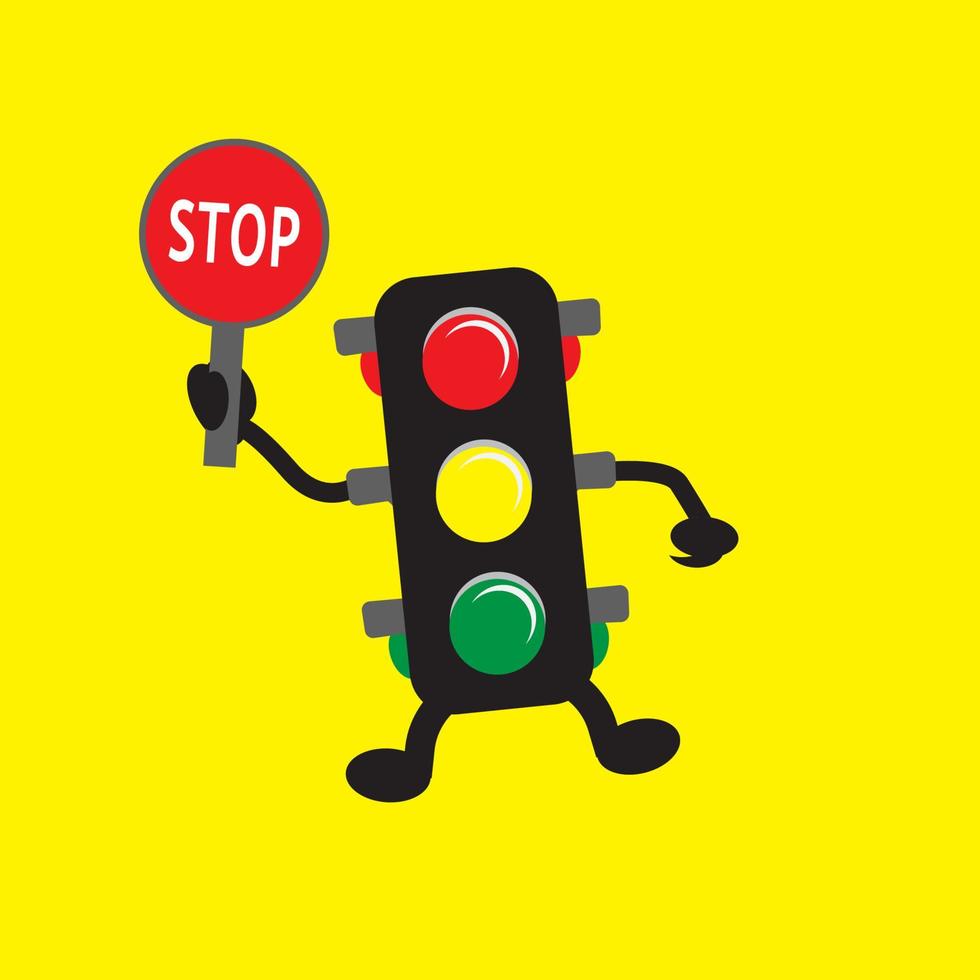 traffic light stop vector