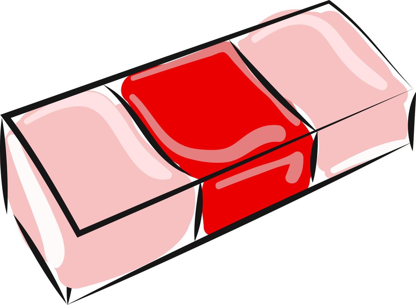 Eraser, illustration, vector on white background.