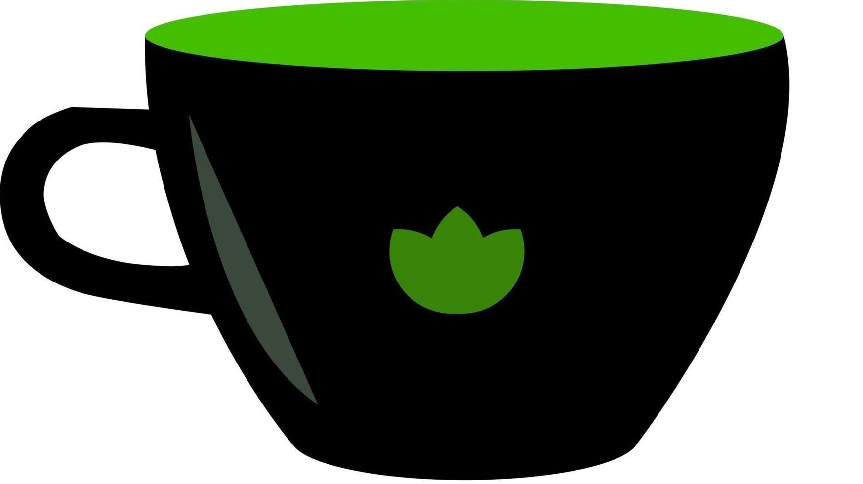 Black cup, illustration, vector on white background.