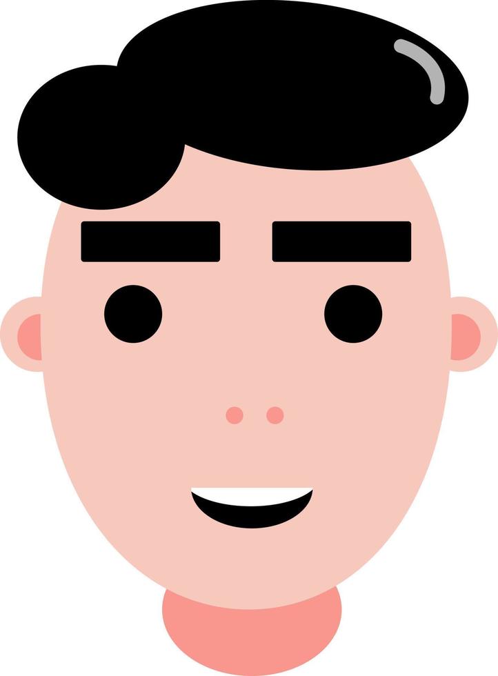 Young black haired boy, illustration, vector on a white background.